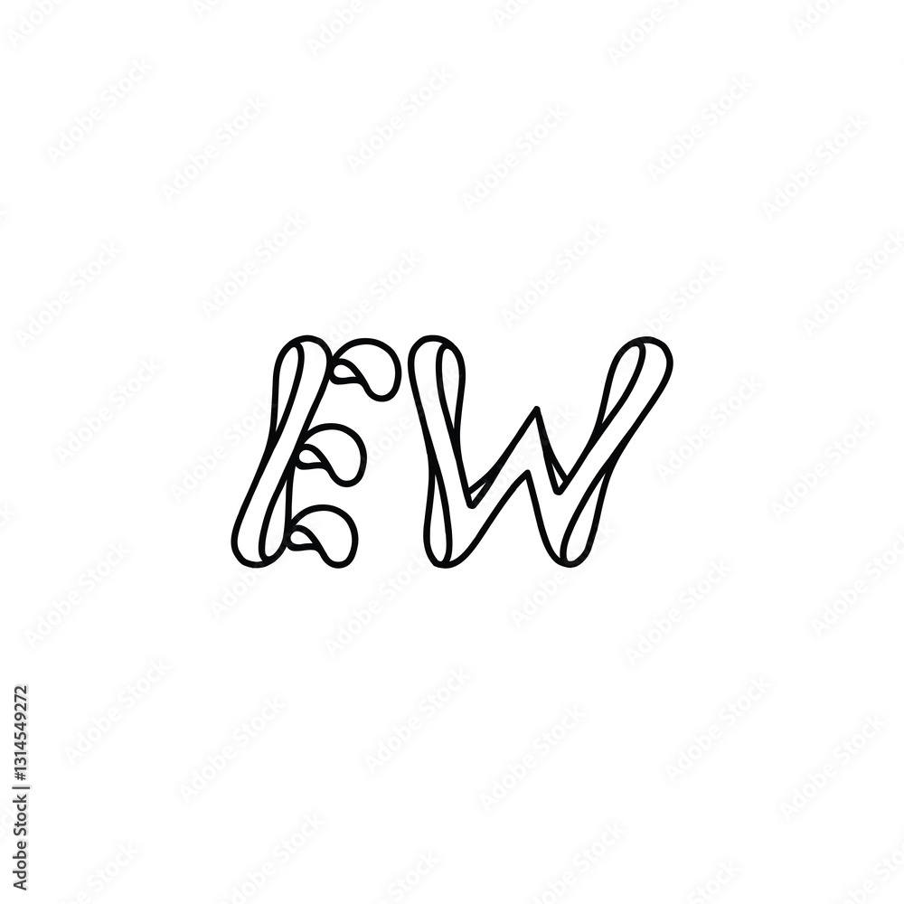 EW monogram logo design letter text name symbol monochrome logotype alphabet character simple logo EW monogram logo design letter text name symbol monochrome logotype alphabet character simple logo