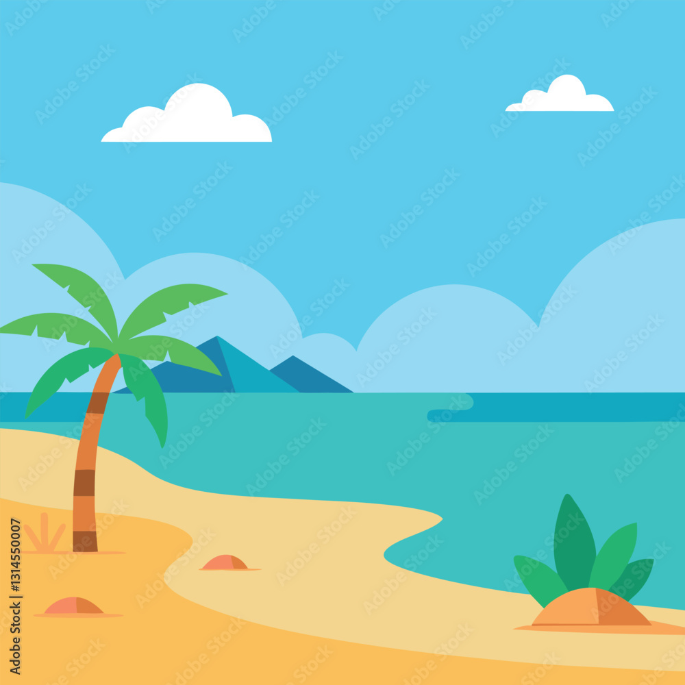 Beach-background social-media template vector. Beach-background social-media template vector.