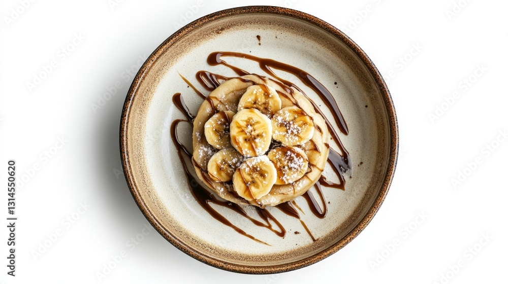 Luxurious Ceramic Plate Filled with Delicious Banana Dessert Luxurious Ceramic Plate Filled with Delicious Banana Dessert