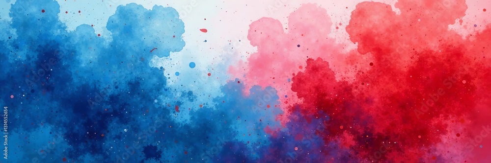Abstract blue and red watercolor background with wet texture, abstract, backdrop, colorful Abstract blue and red watercolor background with wet texture, abstract, backdrop, colorful