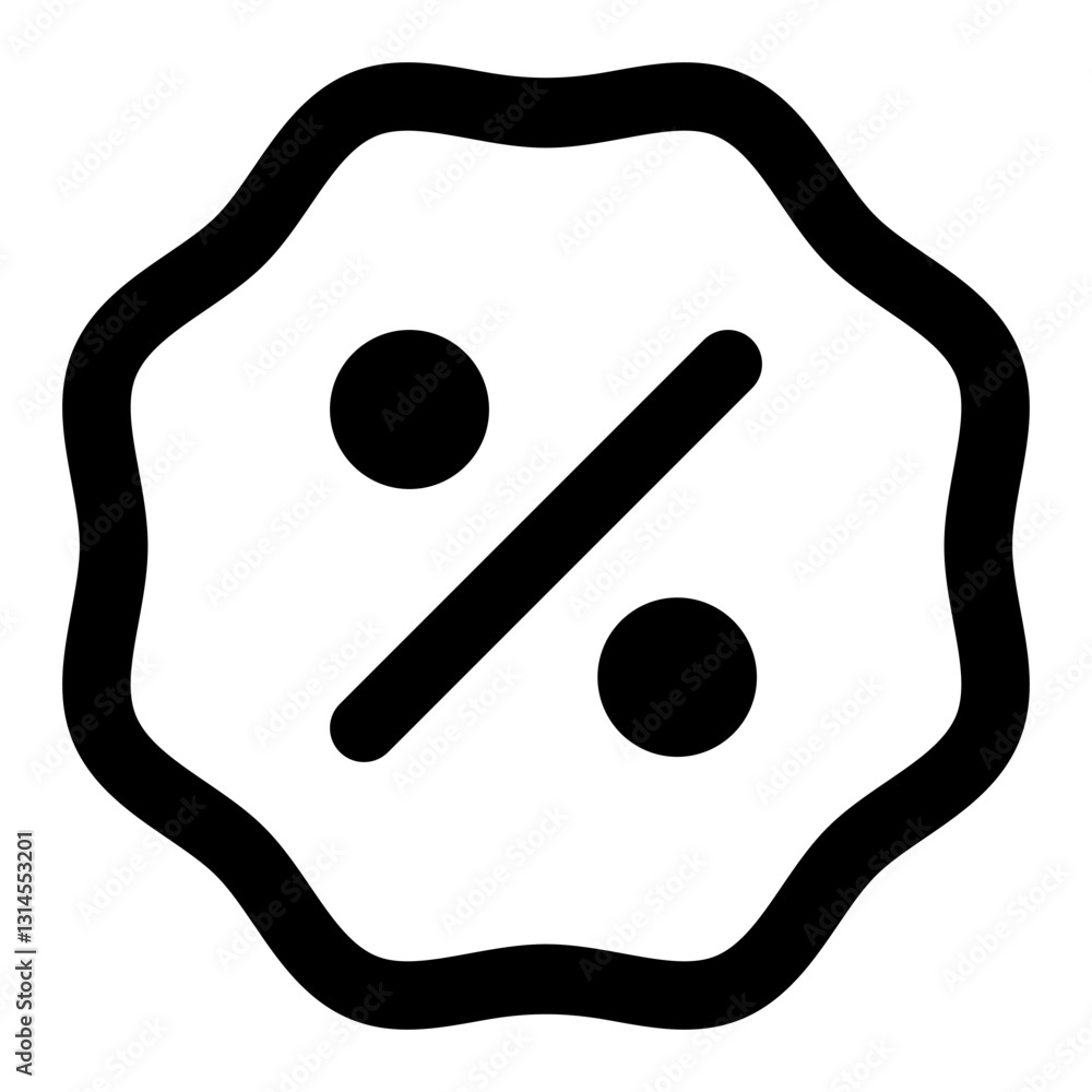 Discount Badge Line Icon 1. Vector Illustration. Symbol of Sales and Special Offers Discount Badge Line Icon 1. Vector Illustration. Symbol of Sales and Special Offers