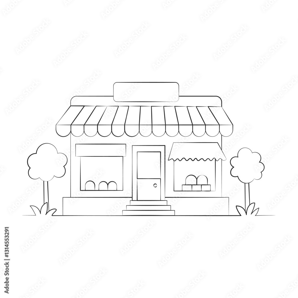 Naklejka premium Store building design. Linear