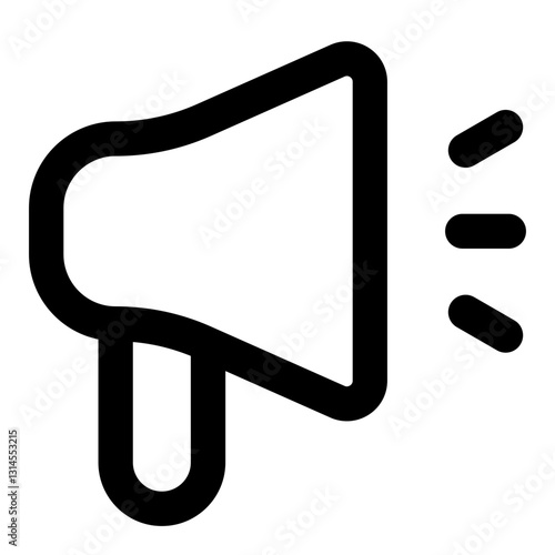 Megaphone Line Icon 1. Vector Illustration. Symbol of Marketing and Public Announcement
