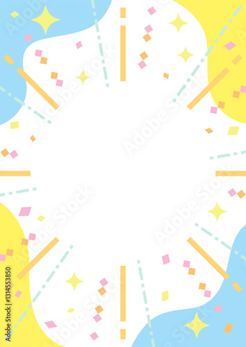 ポップで楽しいイメージの集中線背景