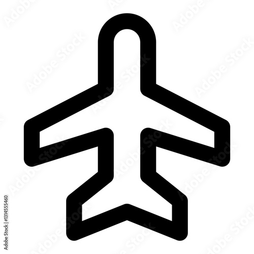 Airplane Line Icon. Vector Illustration. Symbol of Flight and Aviation