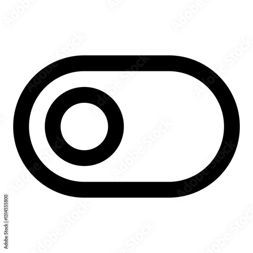 On Slide Button Line Icon. Vector Illustration. Symbol of Activation and Power On