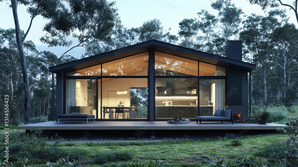 Fototapeta premium Split Level Cottage with Glassed Kitchen