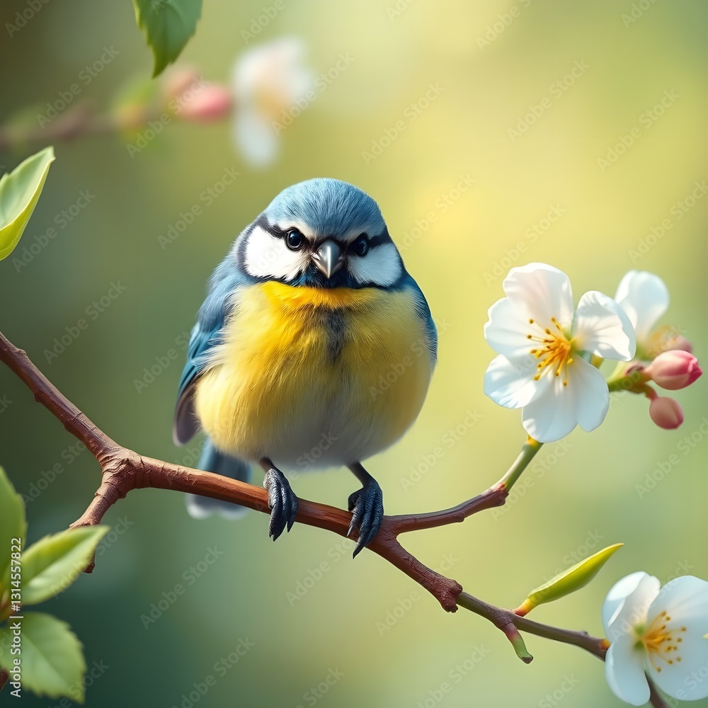 Fototapeta premium Blue Tit (Cyanistes caeruleus)