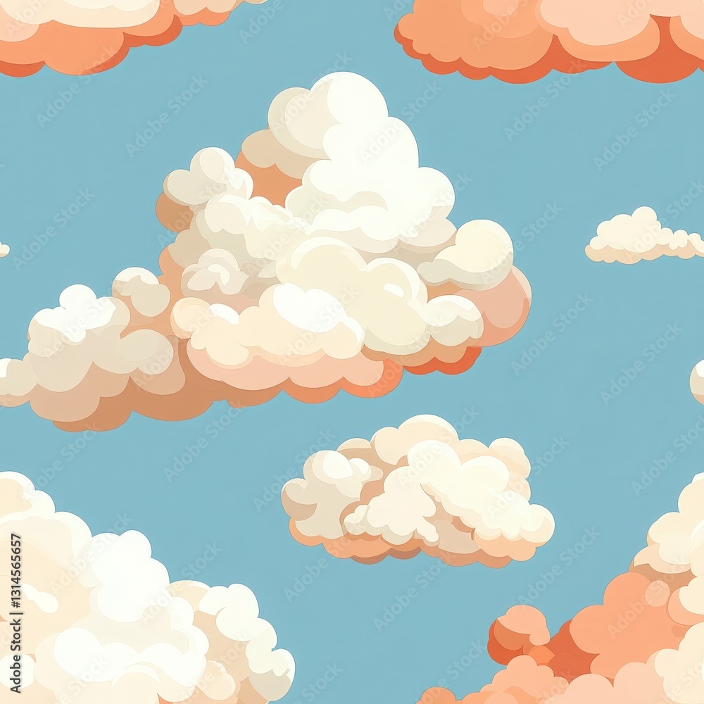 Obraz premium Soft pastel clouds in a serene sky creating a gentle and dreamy atmosphere perfect for relaxation and calmness