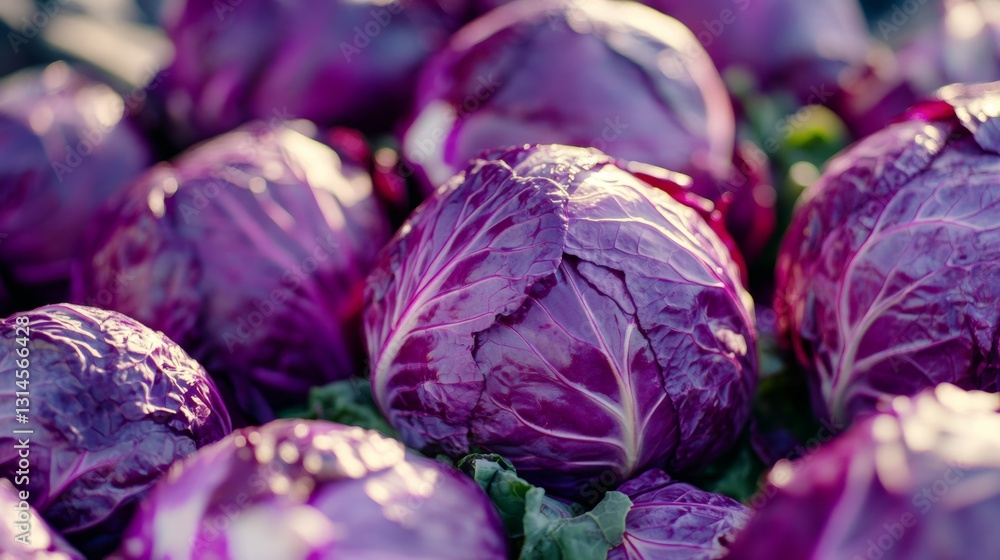 Growing red cabbage harvest and producing vegetables cultivation. Concept of small eco green business organic farming gardening and healthy food Growing red cabbage harvest and producing vegetables cultivation. Concept of small eco green business organic farming gardening and healthy food