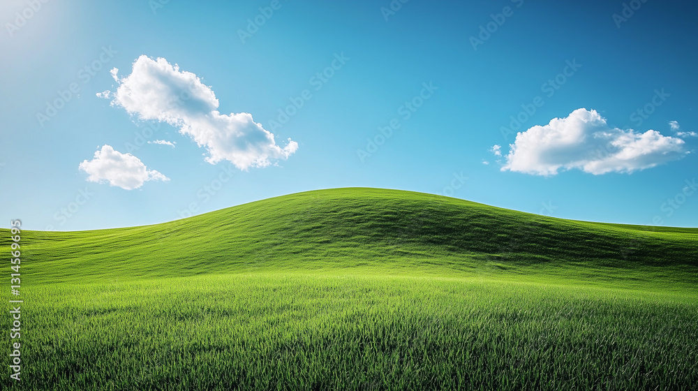 Fototapeta premium Green grass under the blue sky