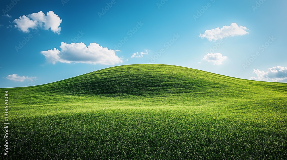 Fototapeta premium Green grass under the blue sky