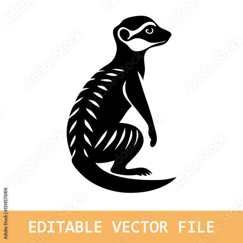 a meerkat on aler vector illustration photo