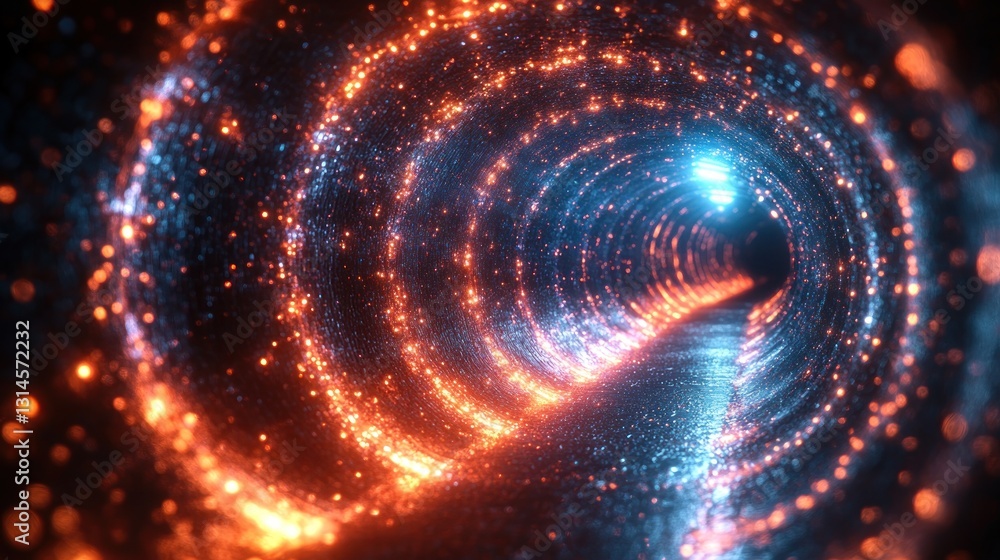 Abstract swirling tunnel of fire and ice Abstract swirling tunnel of fire and ice