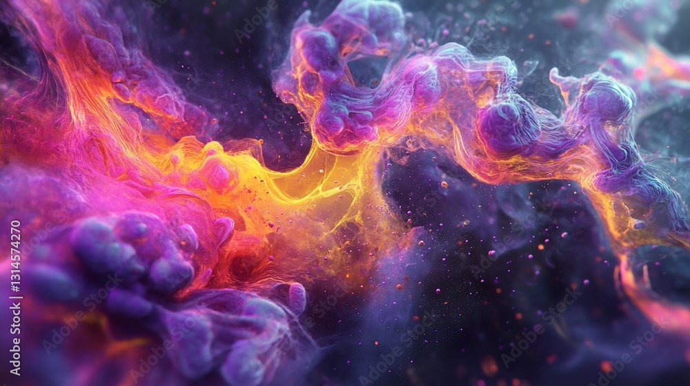 Vibrant Ink Swirls in Dark Background Vibrant Ink Swirls in Dark Background