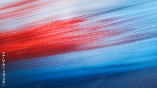 blue and red background, speed effect, motion blur, photography