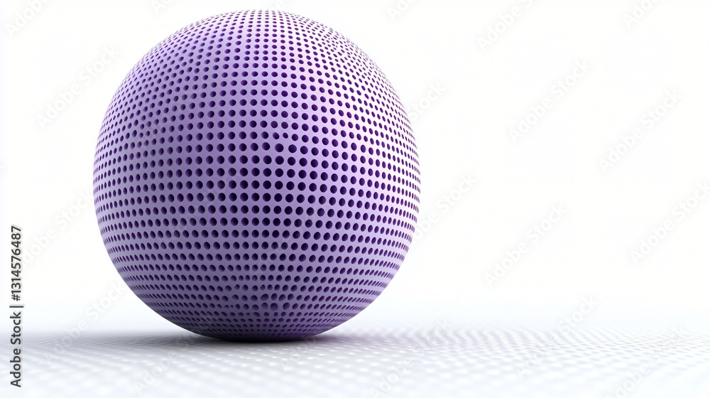 3D Purple Sphere on White Surface 3D Purple Sphere on White Surface