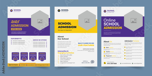 Kids back to school education admission flyer, Print ready school admission flyer poster layout. school admission flyer design template. junior school promotion poster leaflet design