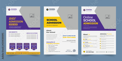 School admission education flyer bundle, Higher education social media post set web banner template, Higher education flyer, Study abroad flyer, Admission flyer template