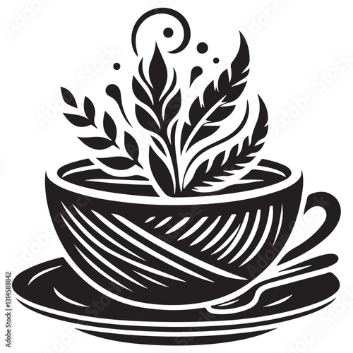 Silhouette cup of coffee icon vector illustration isolated premium design in white background 31