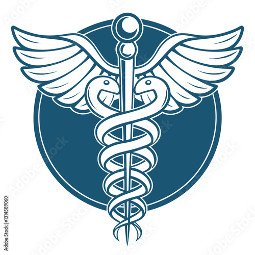 Medical snake logo icon vector-solvated.