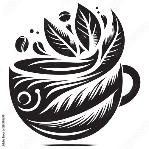 Silhouette cup of coffee icon vector illustration isolated premium design in white background 5
