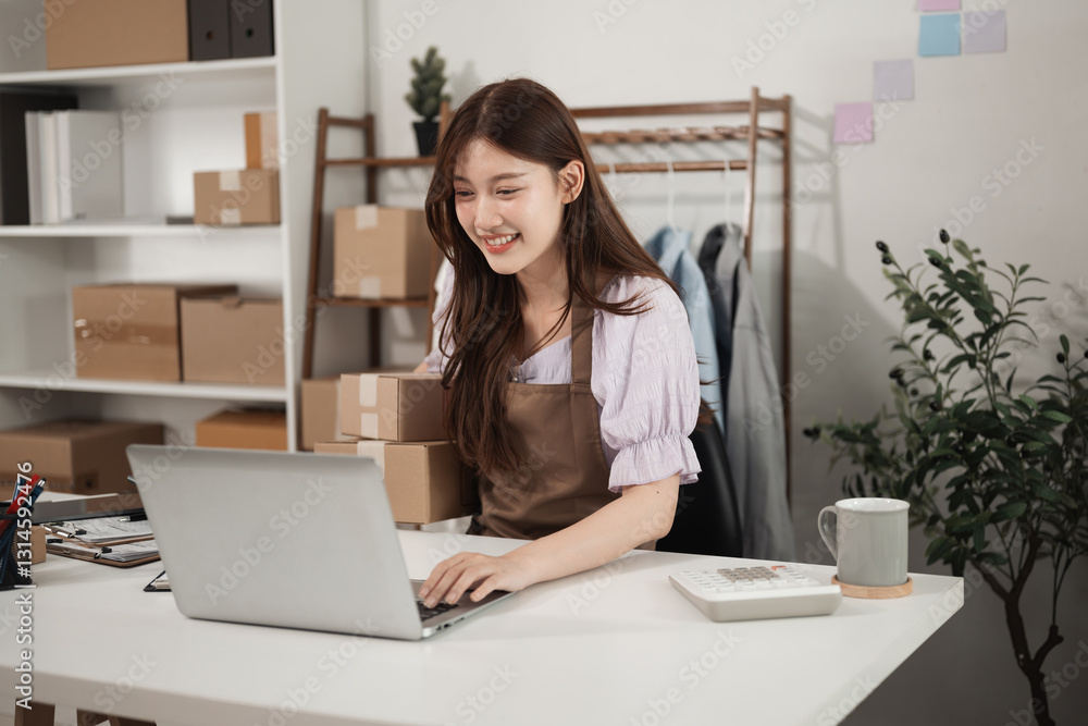 Managing Small Business Operations Online With Laptop Managing Small Business Operations Online With Laptop