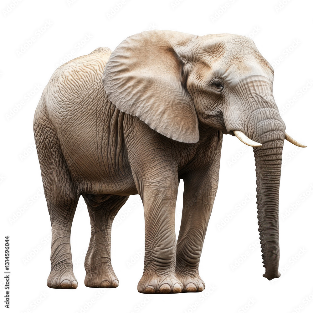 Fototapeta premium Close-Up View of Majestic African Elephant in a Natural Habitat