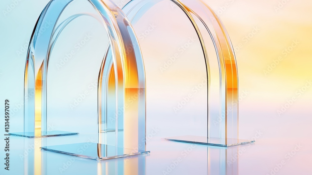 Sculptural Glass Arches With Fluid Light And Color