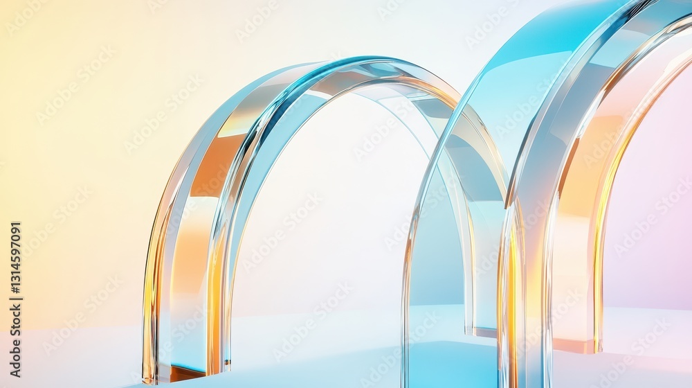 Sleek Glass Formations With A Colorful Abstract Glow