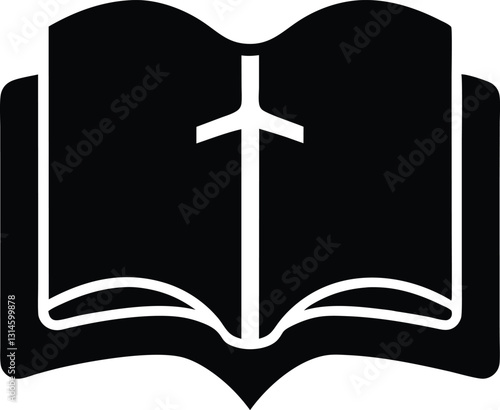 Bible book silhouette, Bible book icon vector illustration
