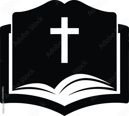 Bible book silhouette, Bible book icon vector illustration