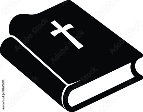Bible book silhouette, Bible book icon vector illustration