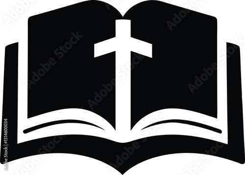 Bible book silhouette, Bible book icon vector illustration