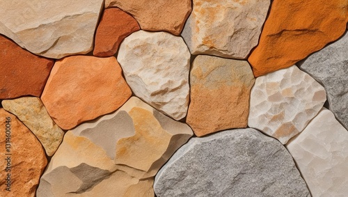 Light brown orange rusty beige gray white stone rock granite background close-up