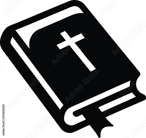 Bible book silhouette, Bible book icon vector illustration