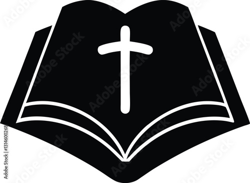 Bible book silhouette, Bible book icon vector illustration