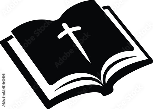 Bible book silhouette, Bible book icon vector illustration