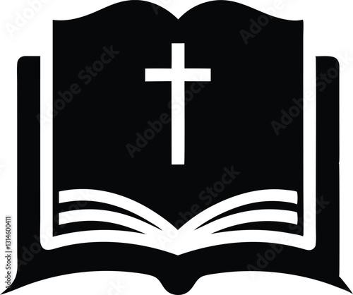 Bible book silhouette, Bible book icon vector illustration