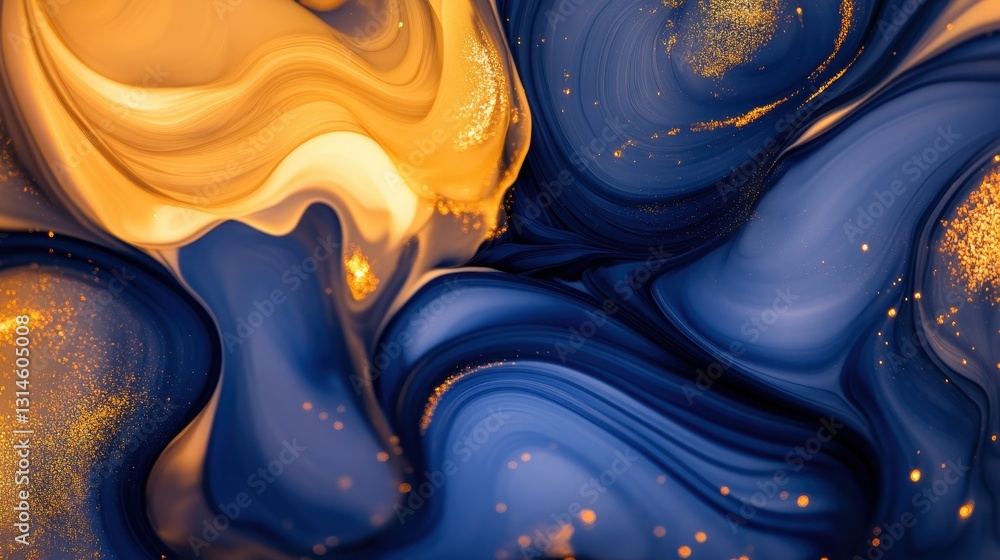 Captivating Orange And Blue Cosmic Swirl Abstraction