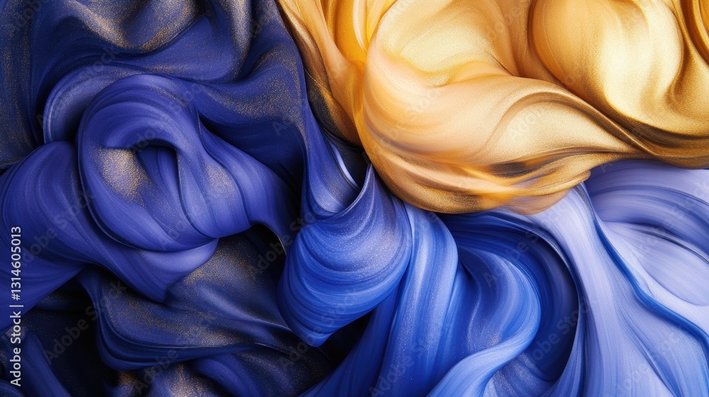 Intricate Harmony Of Blue And Yellow Swirling Patterns