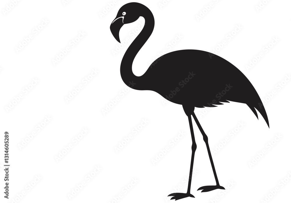 Fototapeta premium vector flat flamingo silhouette isolated on white
