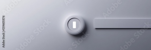 Minimalist power button icon on a neutral background with ample text space providing an accessible design feature photo