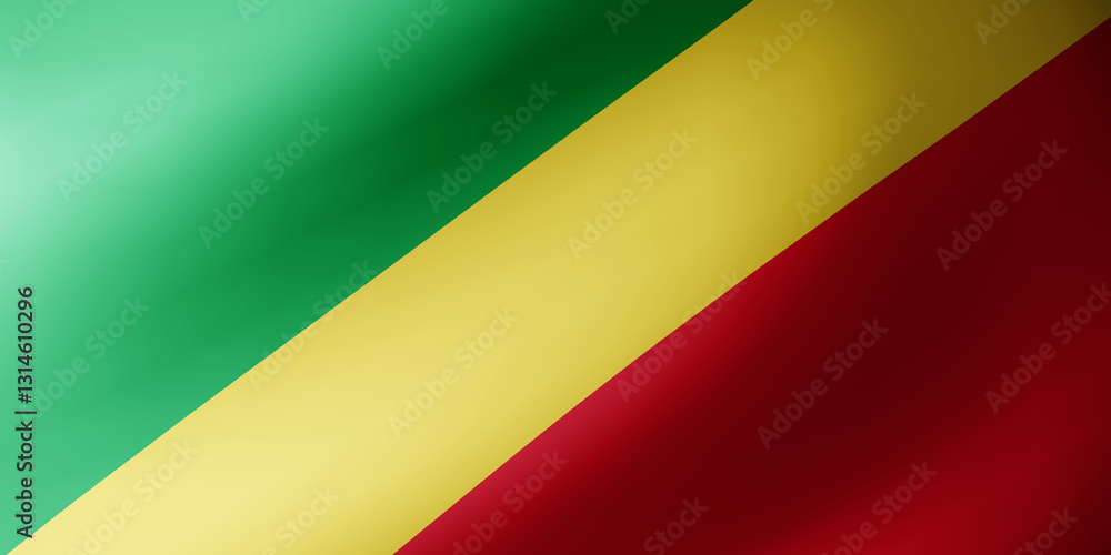 Waving flag of Congo. National flag of Congo background Waving flag of Congo. National flag of Congo background