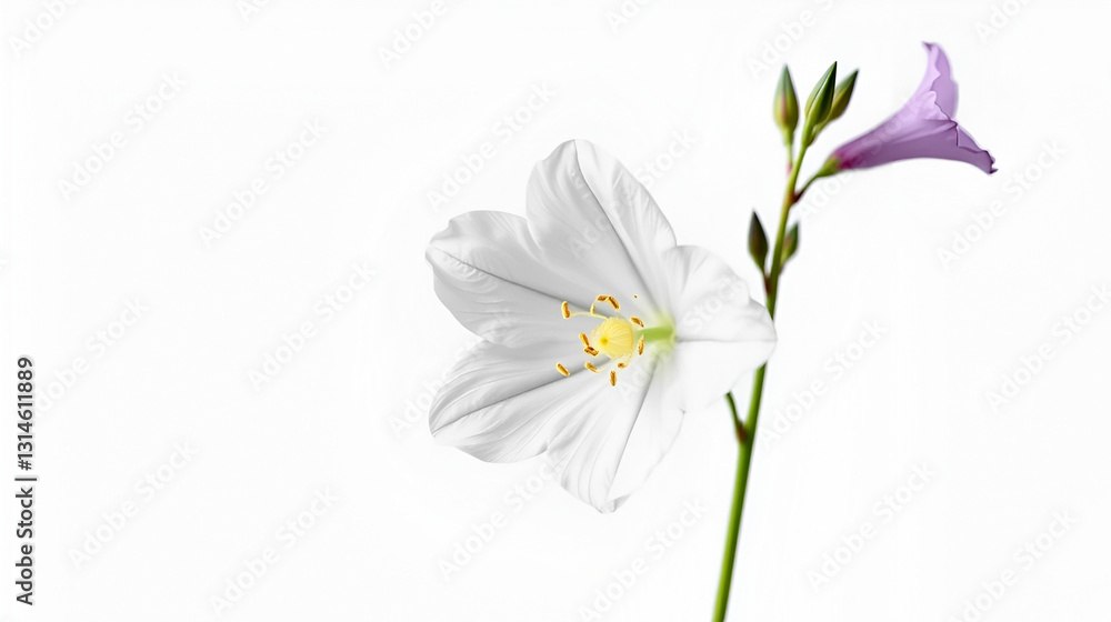 Naklejka premium isolated bellflower Platycodon grandiflorus on white background