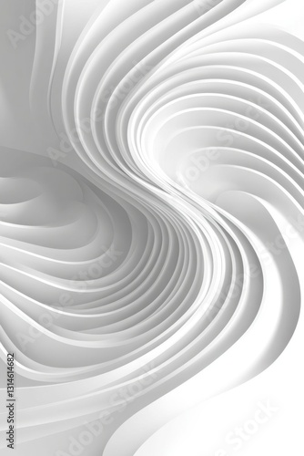 Flowing Curves of Abstract Architecture in a Modern Design with a Clean White Background and a Smooth Elegant Style for Creative Projects
