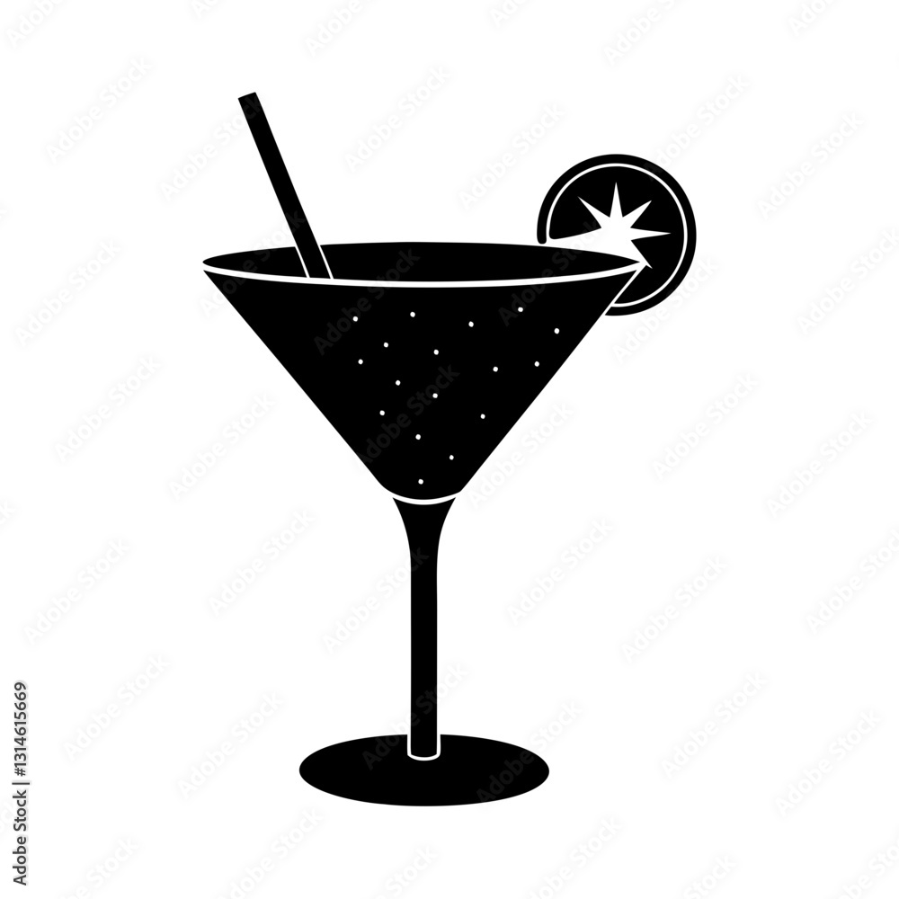 Cocktail silhouette vector illustration Cocktail silhouette vector illustration