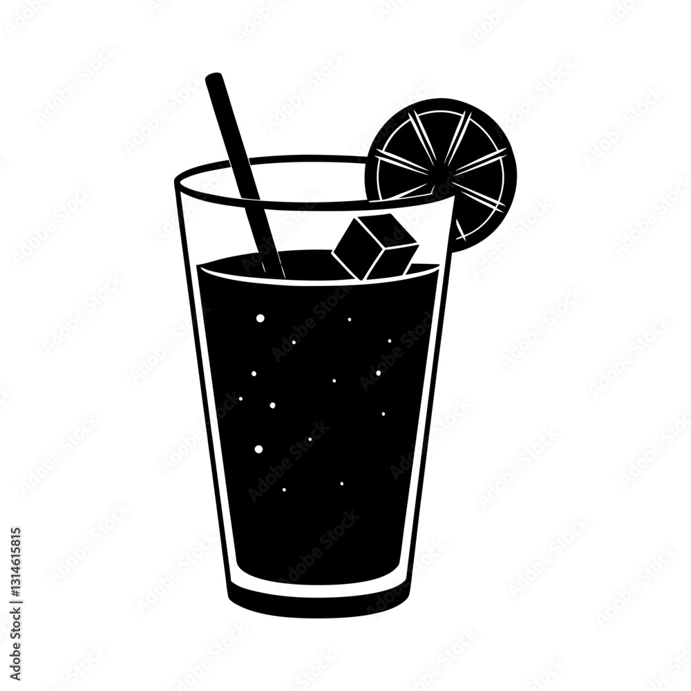 Cocktail silhouette vector illustration Cocktail silhouette vector illustration