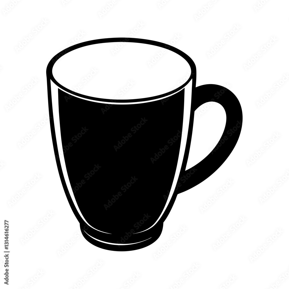 Coffee mug silhouette vector illustration Coffee mug silhouette vector illustration