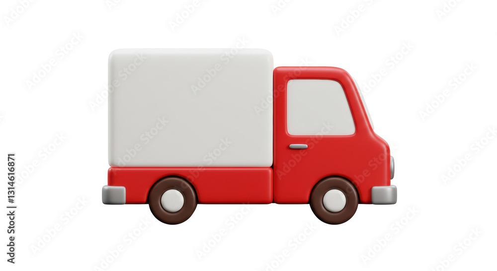 Isolated Red Delivery Truck Isolated Red Delivery Truck